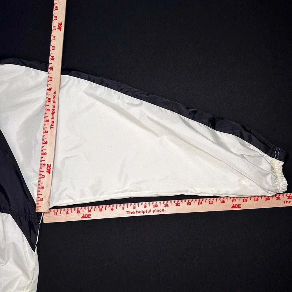 90s Reebok Anorak Jacket Men‎ Medium Black White Colorblock Commuter Streetwear